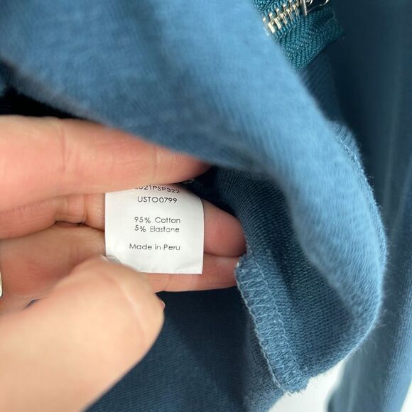 UNIVERSAL STANDARD Blue Riley Raglan Zip Pullover Crew Neck Sweater Size Small - Picture 8 of 8